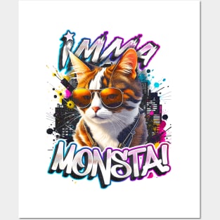 Imma Monsta! CAT | Whitee | by Asarteon Posters and Art